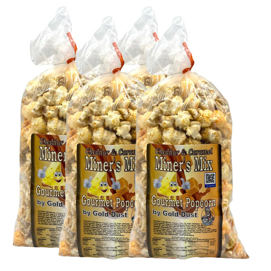 Miner's Mix Caramel & Cheese Popcorn Mix | Pack of 4 | 2 oz | Non-GMO | Gold Dust Kettle Corn