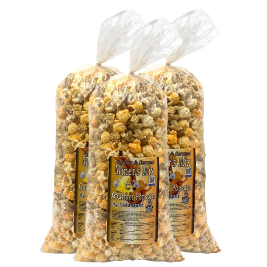 Miner's Mix Caramel & Cheese Popcorn Mix | Pack of 3 | 7 oz | Non-GMO | Gold Dust Kettle Corn