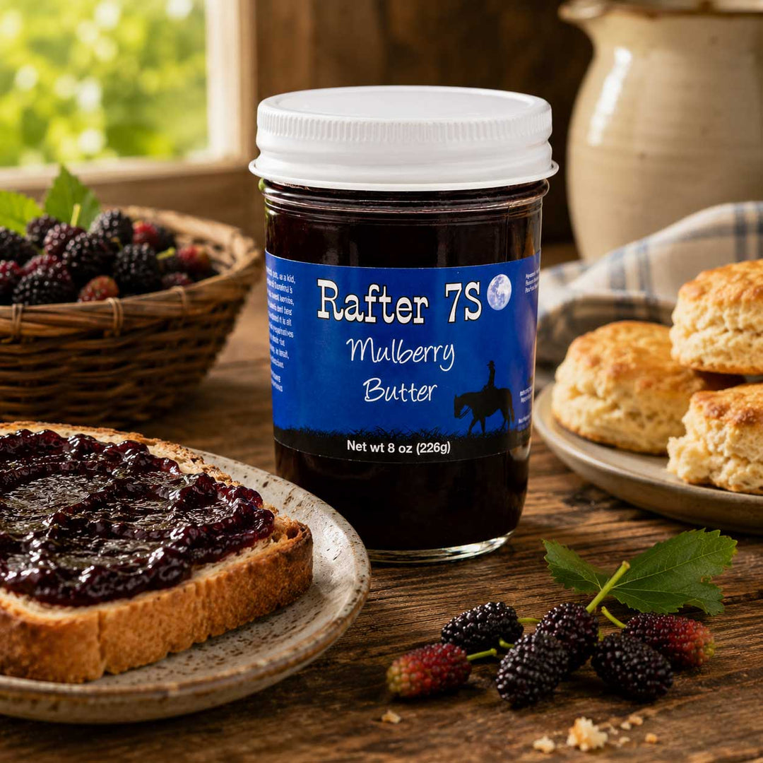 Mulberry Butter on farm table