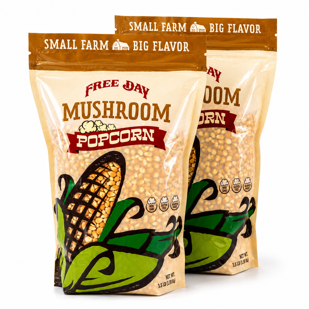 Mushroom Un-Popped Popcorn | Pack of 2 | 3 lb | Non-GMO | Free Day