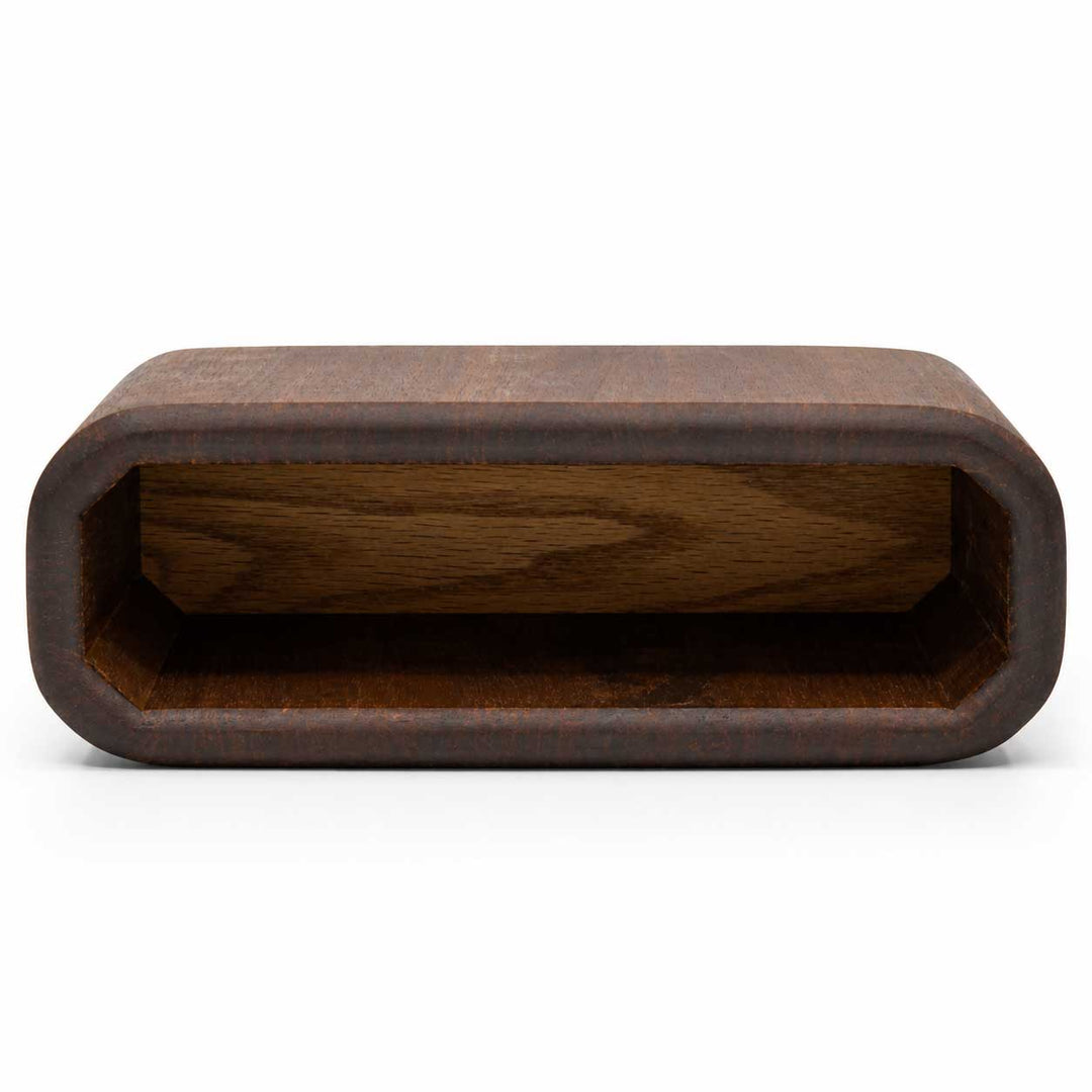 Wooden napkin holder on a white background