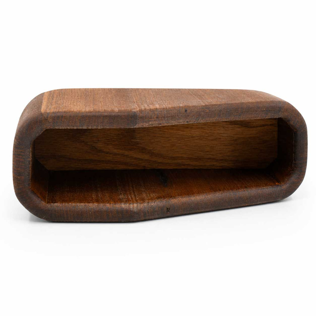 Wooden napkin holder on a white background