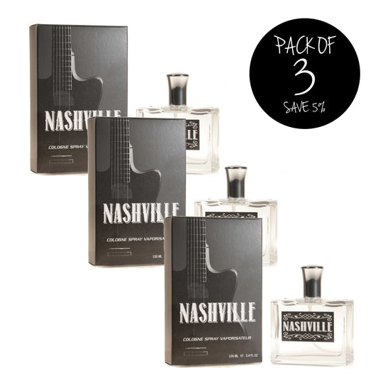 Nashville Cologne | Pack of 3 | 3.4 oz. | Notes Of Citrus, Sandalwood, and Exotic Moss | Midwestern Made And Inspired | Nebraska Cologne | Made With High Quality Oils | Long-Lasting Scent