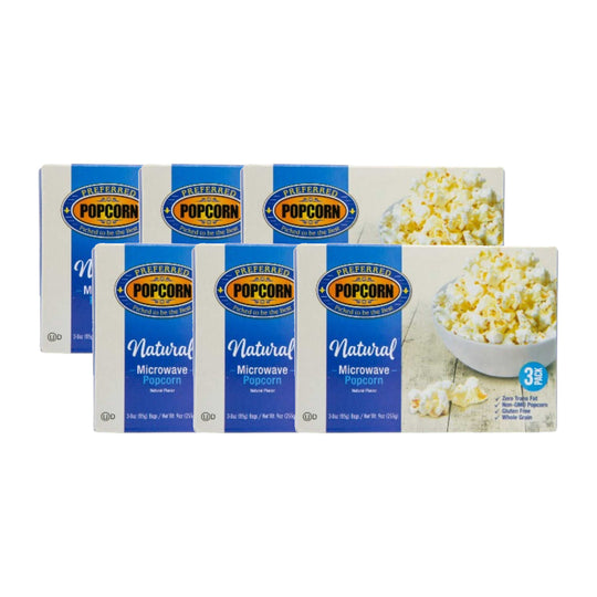 All Natural Flavored Microwave Popcorn | Pack of 6 Boxes | Preferred Popcorn