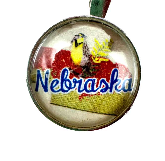 Key Chain With Nebraska State Bird Charms | Multiple Color Options | 1 1/4" Nickel Split Key Ring | Create