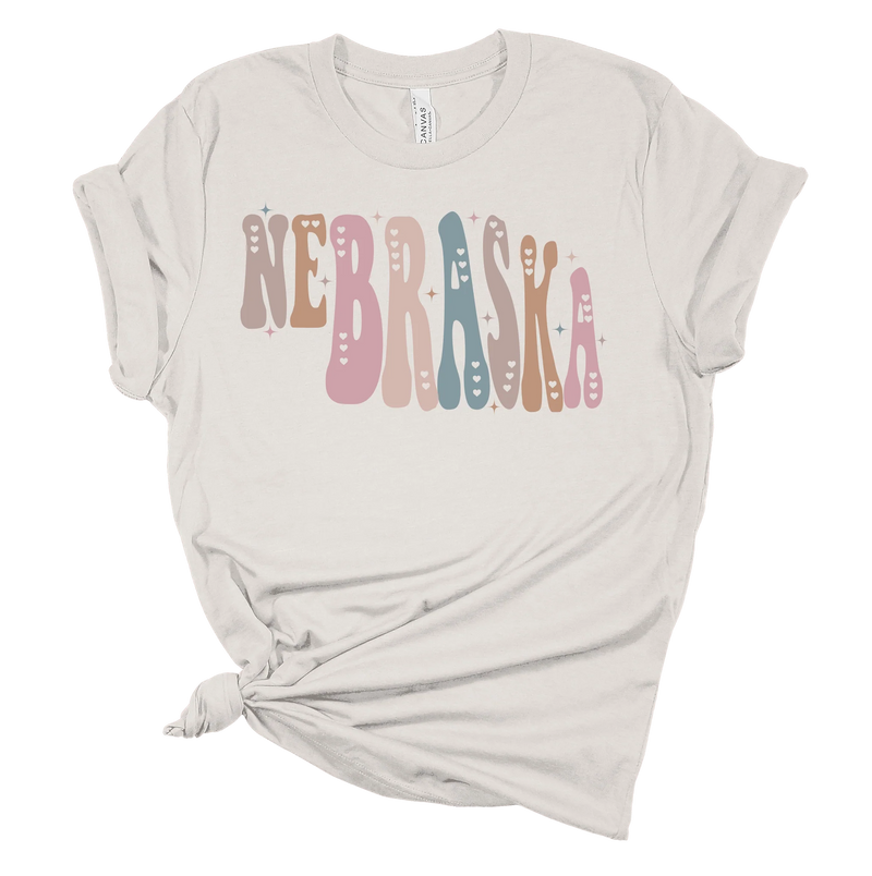 Groovy Nebraska T-shirt | Heather Dust