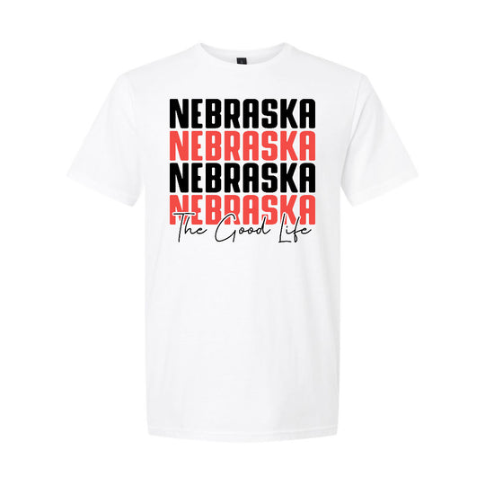 Nebraska The Good Life T-Shirt | White | Pretty & Fabulous