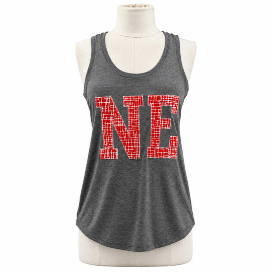 Gray Crosshatch Nebraska Tank Top