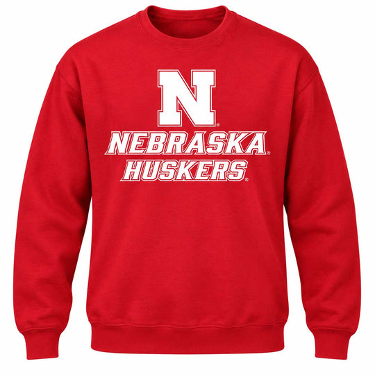Nebraska Huskers N Crew Sweatshirt | Red | Multiple Sizes | Lou's Sporting Goods | 25N6MC