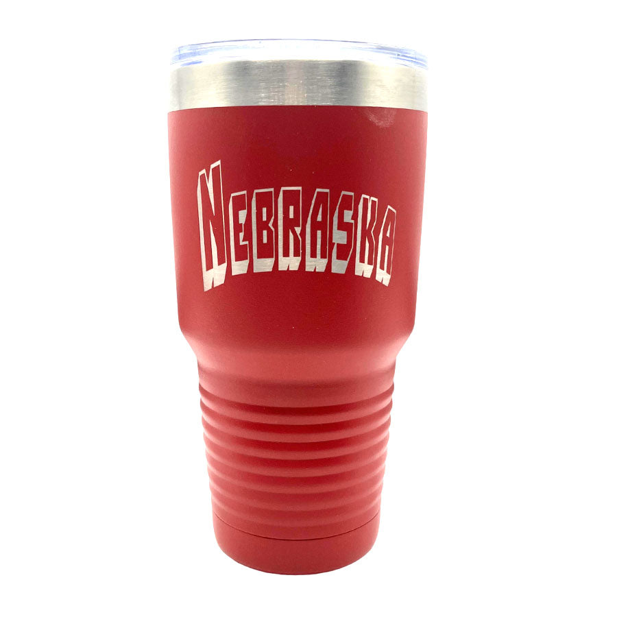 Stainless Nebraska Engraved Steel Tumbler | 30 oz | Multiple Colors | RCK Creations & More