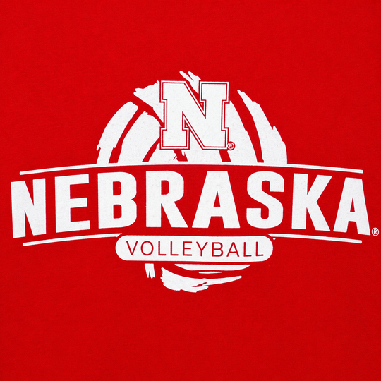 Youth Nebraska Volleyball T-Shirt | Red | Multiple Sizes | Lou's Sporting Goods | 25N7YBT