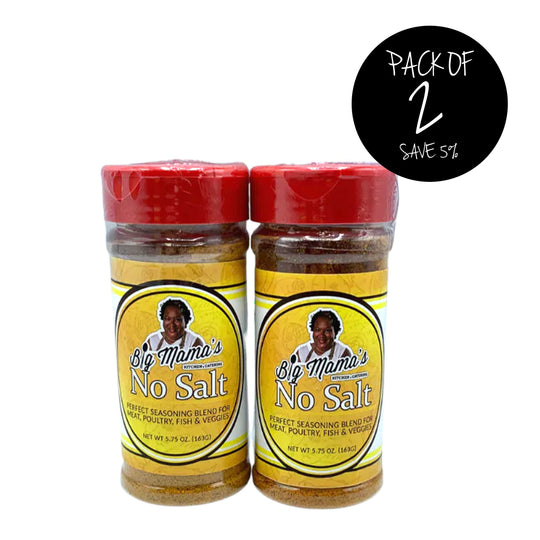 Big Mama's No Salt Seasoning | Pack of 2 | 5.75 oz. | Smoke Pit Barbeque Flavor | As Seen On TV | Food Network's Diners, Drive In, and Dives