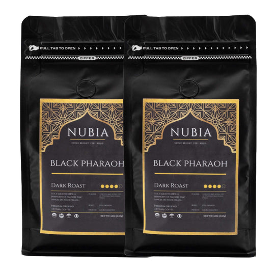 Black Pharaoh Organic Certified Dark Roast Coffee | Pack of 2 | 12 oz | Nubia, LLC