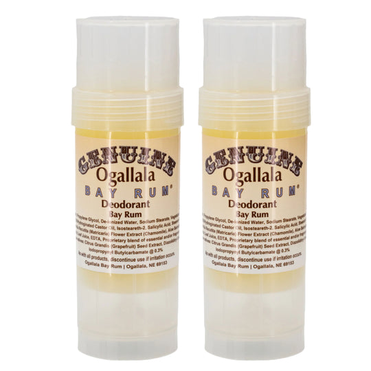 Bay Rum Scented Plant-Based Deodorant | Pack of 2 | 2.5 oz | Ogallala Bay Rum