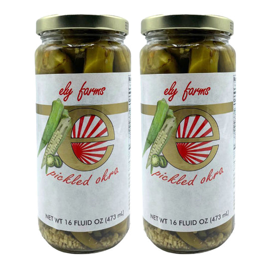 Pickled Okra | Pack of 2 | 12 oz | Ely Farms