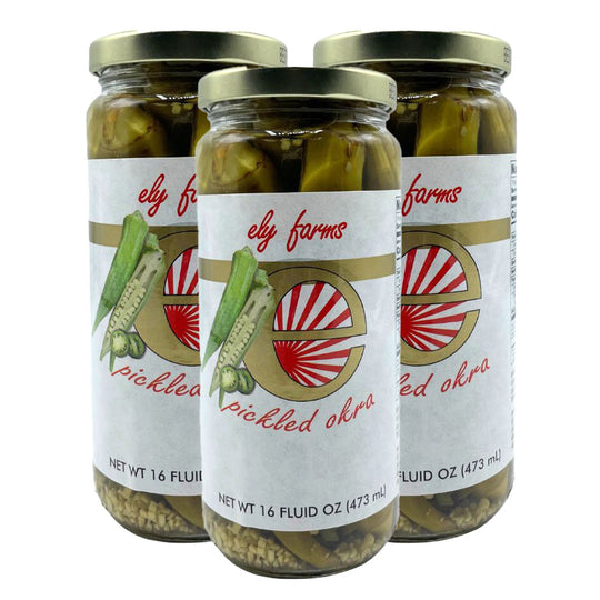 Pickled Okra | Pack of 3 | 12 oz | Ely Farms