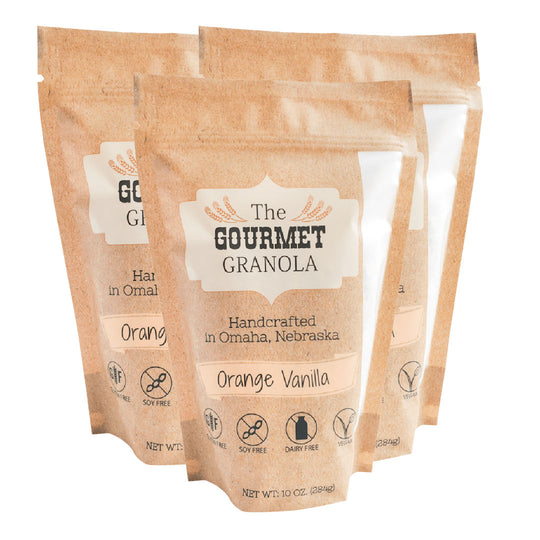 Orange Vanilla Granola | Pack of 3 | 10 oz | Gluten, Dairy, & Soy Free | The Gourmet Granola
