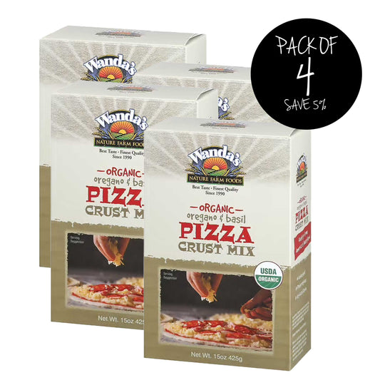 Wanda's Organic Oregano & Basil Pizza Crust Mix | Pack of 4 | 15 oz | Heartland Gourmet | 1376