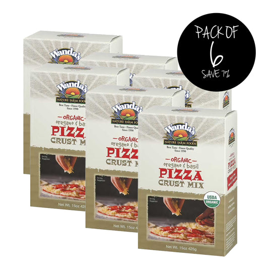 Wanda's Organic Oregano & Basil Pizza Crust Mix | Pack of 6 | 15 oz | Heartland Gourmet | 1376