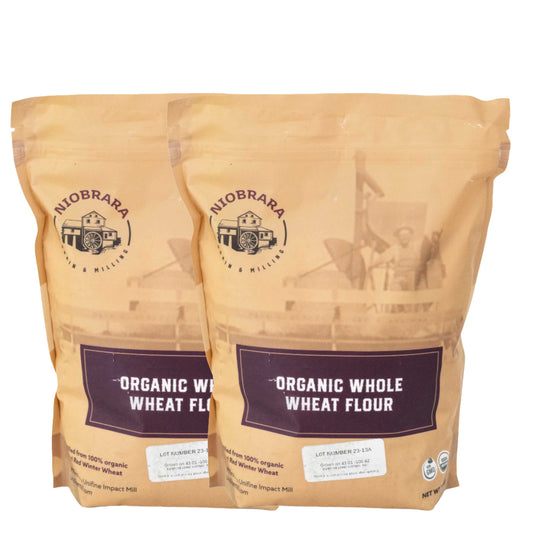 Organic Whole Wheat Flour | Pack of 2 | 2.5 lb | Non-GMO | Niobrara Grain & Milling