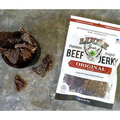 Beef Jerky | 3 oz. Bag | Original Flavor | Simple, Savory Flavor | Single Source, Hand Selected Cattle | Perfect Quick, High Protein Snack | Expertly Cut, Trimmed, & Seasoned | Nebraska Beef Jerky | 6 Pack | Shipping Included