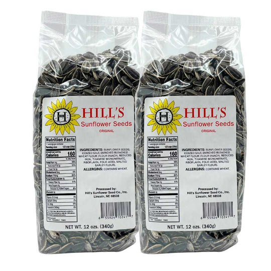 Full Salt Sunflower Seeds | Pack of 2 | 12 oz | Hill's Sunflower Seeds