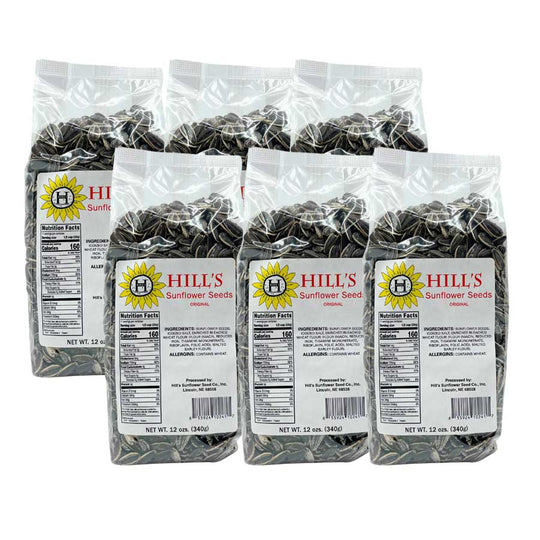 Full Salt Sunflower Seeds | Pack of 6 | 12 oz | Hill's Sunflower Seeds