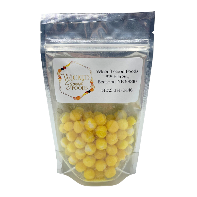 Freeze Dried Lemon Head Bites | Sweet Treat on the Go | 3 oz. Resealable Bag | New Level Of Citrusy Sweetness | Crunchy Outer Shell, Airy Middle | Perfect For Sour Candy Lover | Burst Of Sourness In Every Bite