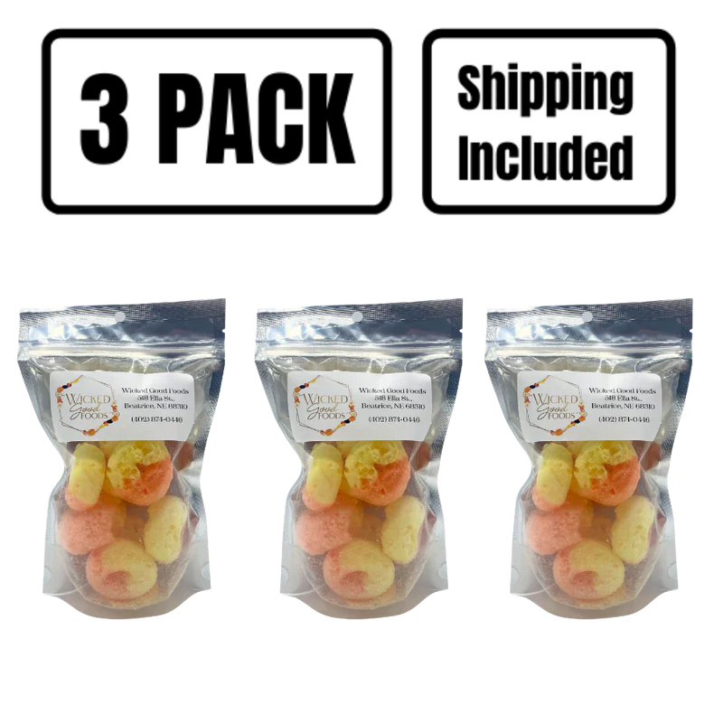 Freeze Dried Peach Rings | 1 oz. Bag | Unmatched Crunch | Astronaut Snack | On-The-Go Indulgence | Tropical Peach Flavor | 3 Pack | Shipping Included