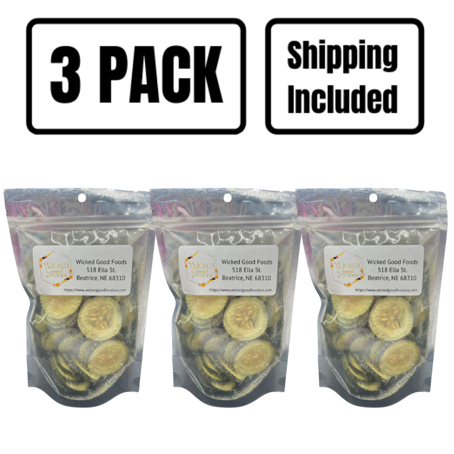 Freeze Dried Ranch Cucumbers | Freeze Dried Veggies | Fresh, Crisp Crunch | .75 oz Bag | Packed With Fiber & Vitamins | 3 Pack | Shipping Included