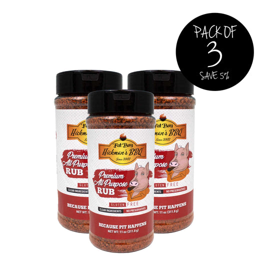 Premium All Purpose BBQ Rub | Pack of 3 | 11 oz. Bottle | All Natural Rub | Gluten Free | No MSG | Keto Friendly