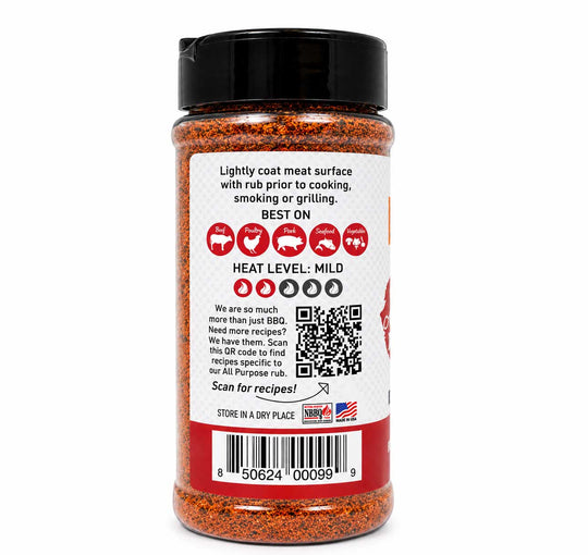 Premium All Purpose Keto Friendly BBQ Rub 11 oz | Gluten Free | Fat Boy Hickman's BBQ