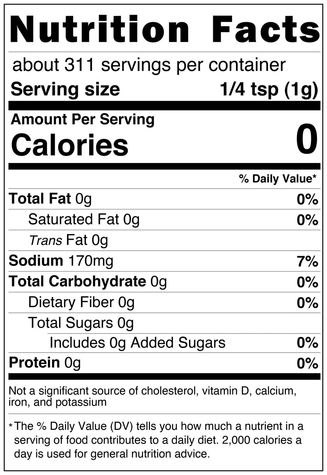 Fat Boy Hickman's BBQ Premium All Purpose Nutritional Facts