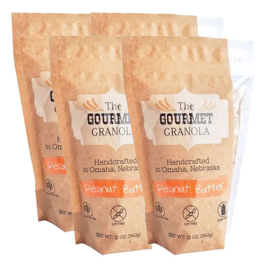 Peanut Butter Granola | Pack of 4 | 12 oz | 4 Pack | Gluten, Dairy, & Soy Free | The Gourmet Granola