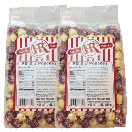 Peanut Butter & Jelly Popcorn | 7 oz | Pack of 2 | HR Poppin' Snacks