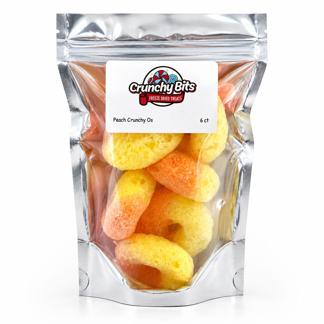 Packaged snack with 'Crunchy Bits' label on a white background