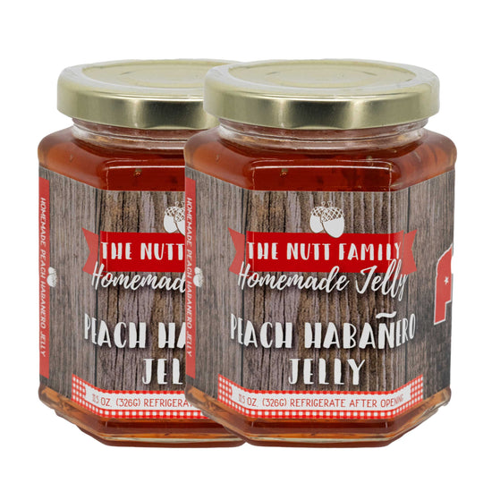 Peach Habanero Jelly | Pack of 2 | 11.5 oz | Nutt Family Jams & Jellies