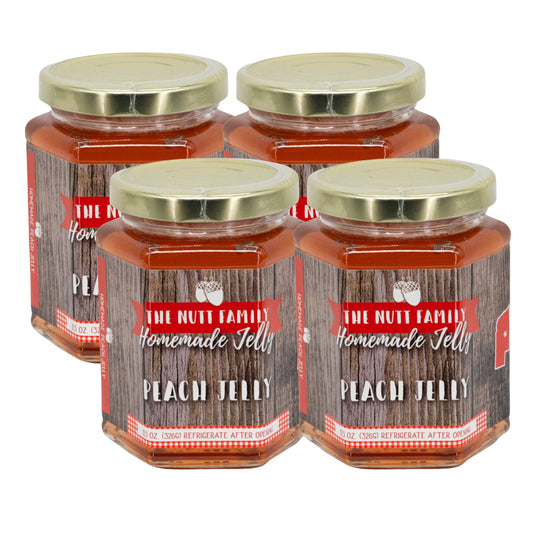 Peach Jelly | Pack of 4 | 11.5 oz | Nutt Family Jams & Jellies
