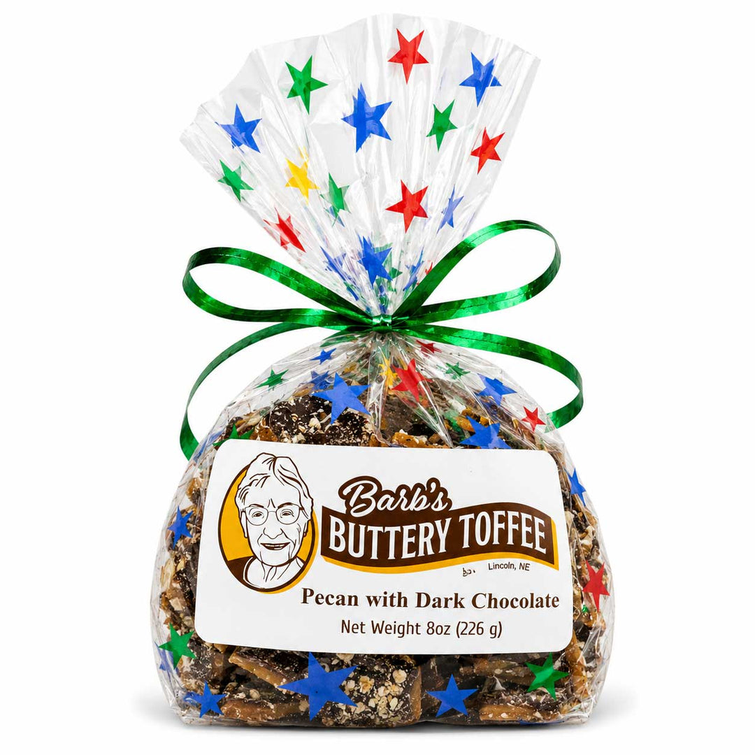 IN-STORE PICKUP ONLY | Homemade Dark Chocolate Toffee | 8 oz | Multiple Nut Options | Barb's Buttery Toffee