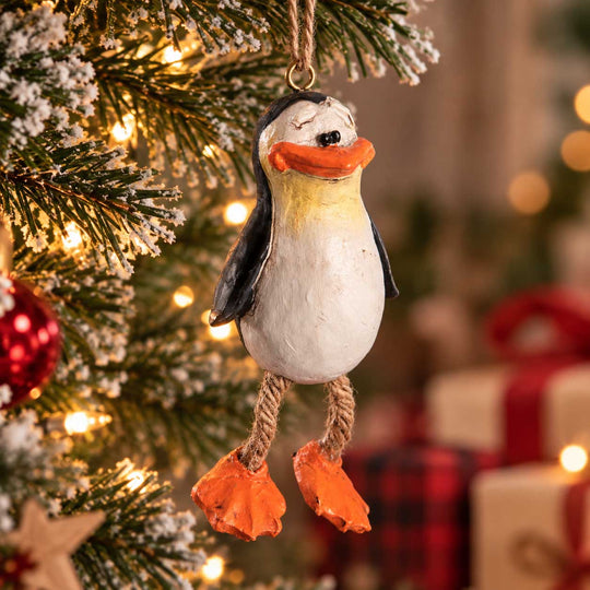 Penguin ornament on tree