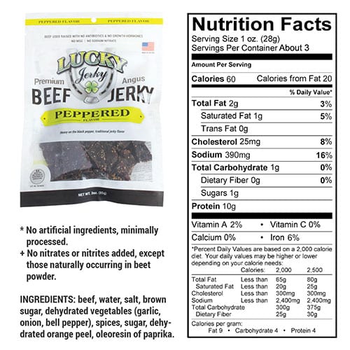 Black Pepper Beef Jerky | 3 oz. Bag | Savory & Robust Flavor | Expertly Cut, Trimmed, & Seasoned | Single Sourced Cattle | All Natural | Tender Beef Jerky | Nebraska Beef | Perfect On-The-Go Snack | 6 Pack | Shipping Included