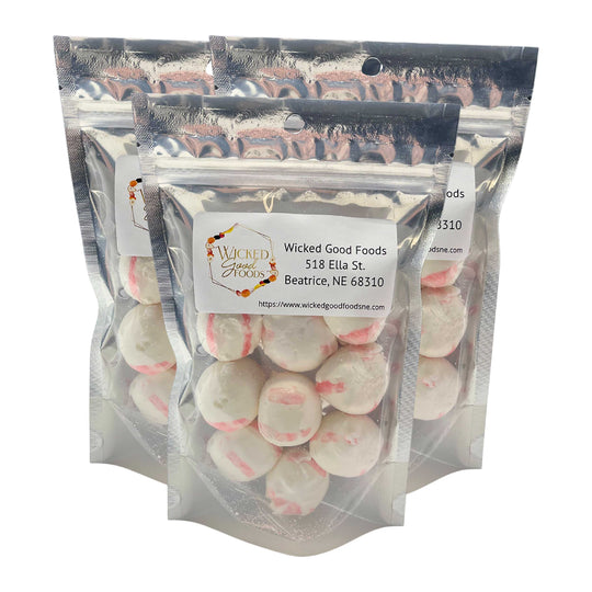 Freeze Dried Peppermint Salt Water Taffy | Pack of 3 | 1 oz | Wicked Good Foods
