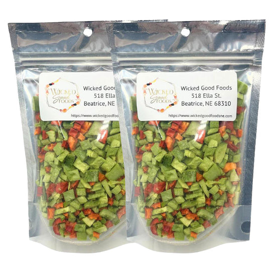 Freeze Dried Fresh Bell Pepper Medley | Pack of 2 | 1.5 oz | Wicked Good Foods