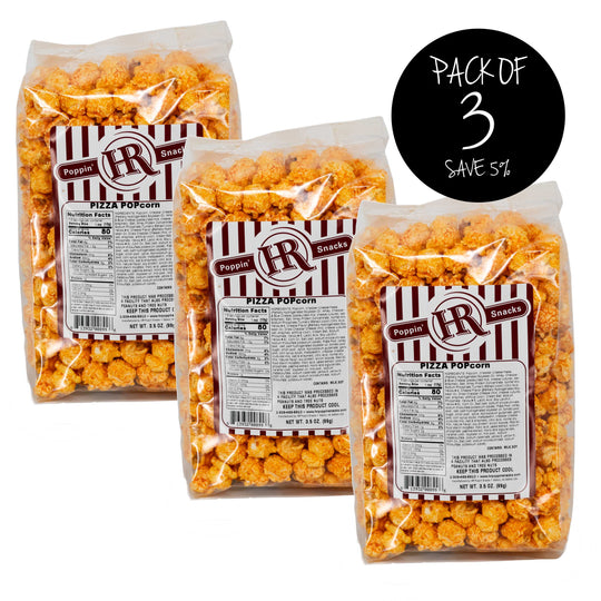 Pizza Popcorn | Pack of 3 | Made in Gibbon, NE | HR Poppin' Snacks