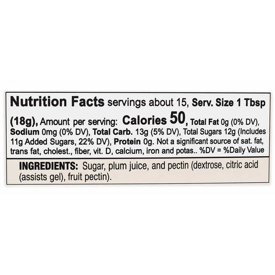 Nutrition facts label for a product with detailed information on calories, ingredients, and nutritional content.