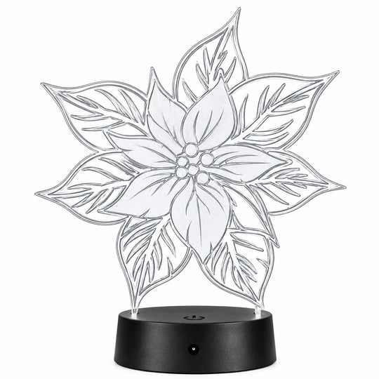 Pointsettia LED Plaque