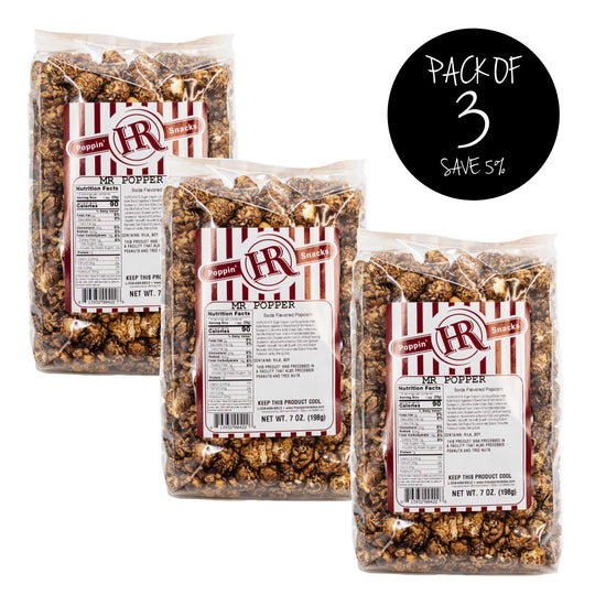 Mr. Popper Popcorn | Pack of 3 | Made in Small Batches | Party Popcorn | Dr. Pepper Lovers