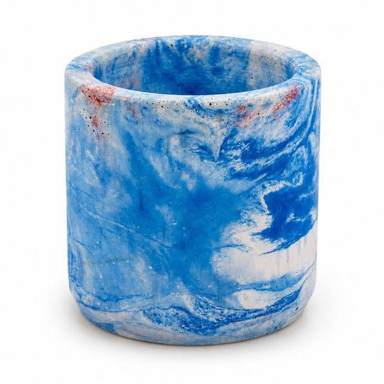 Blue concrete storage container