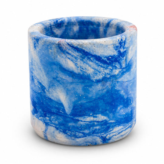 Blue concrete storage container