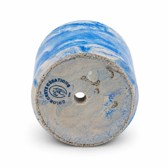 Blue concrete storage container